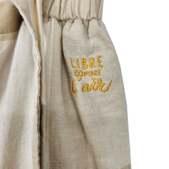 ISADORA Wide-Leg Pants – Linen Blend – Size Large - Plaid Preppy Beach - Picture 3 of 5